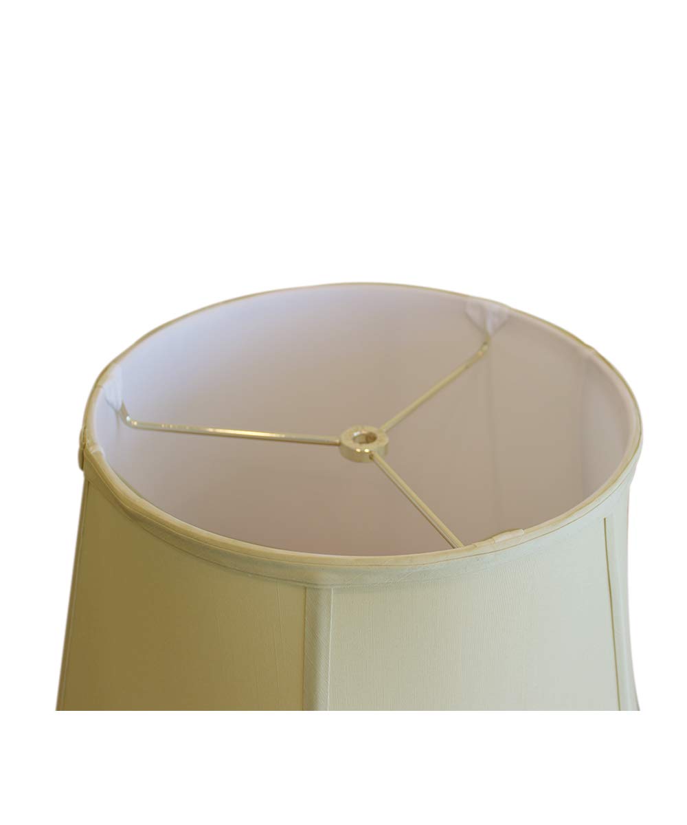 10.75x17x14 Eggshell Empire Shantung Lampshade with Brass Spider Fitter - Classic Table & Floor Lamp Shade - Large Eggshell White Home Decor for Living Room, Bedroom, Office Lighting