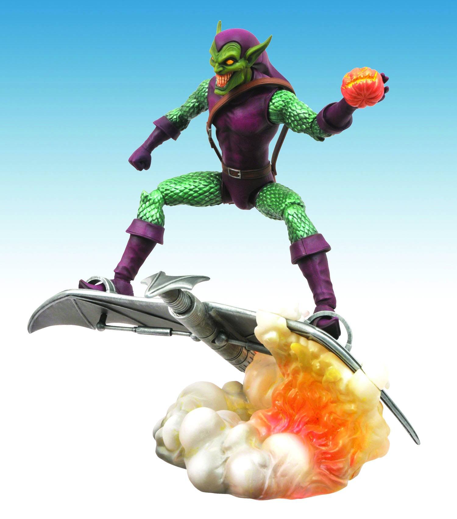 Marvel Select Green Goblin Action Figure - 7-Inch Highly Detailed Collectible Toy with Glider - Perfect for Display, Gifts, and Marvel Comics Fans