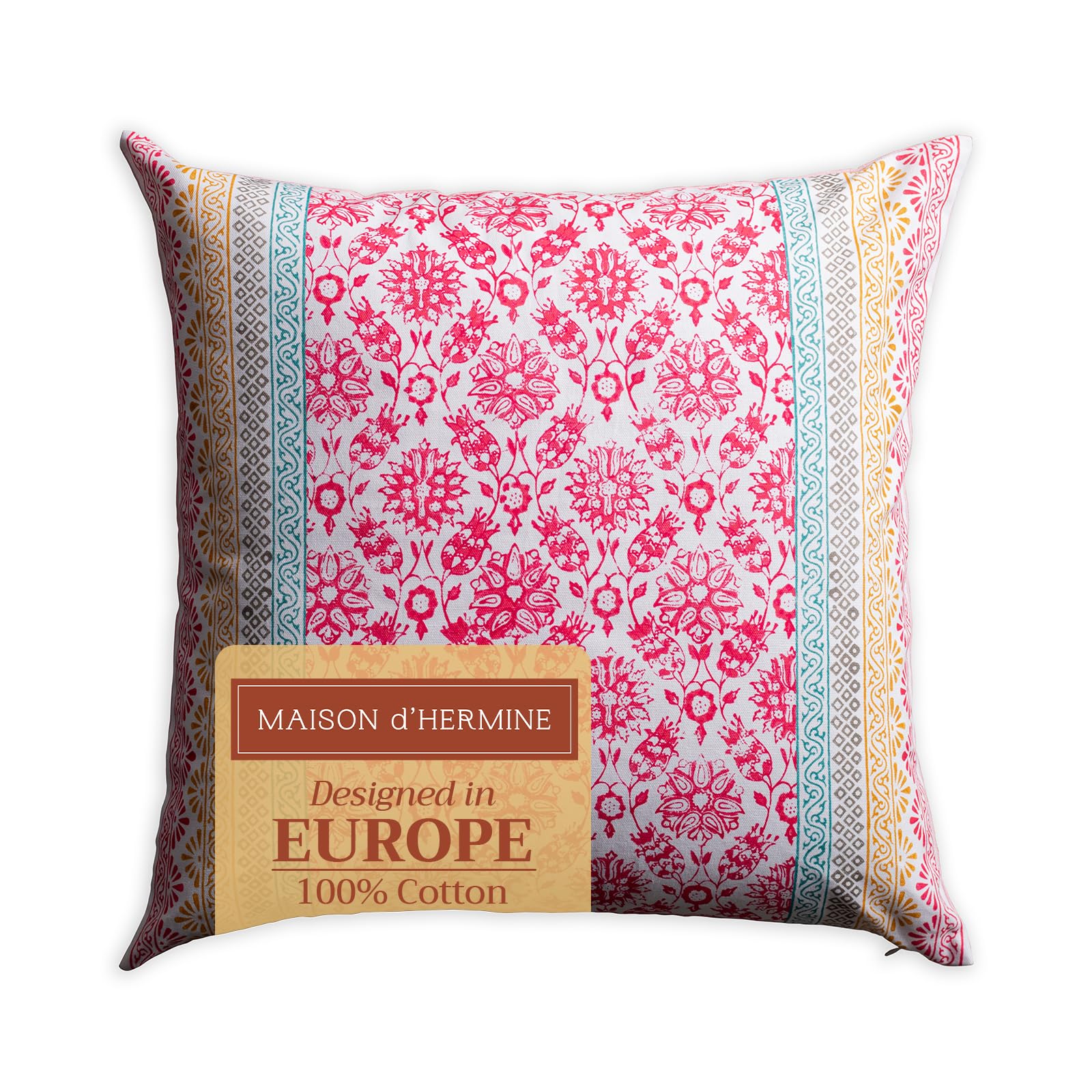 Maison d'Hermine 20x20 Inch Decorative Pillow Covers - 100% Cotton Square Throw Pillow Covers with Hidden Zipper for Sofa, Couch, Bed & Home Decor | Easter Home Decoration & Seasonal Living Room Accents