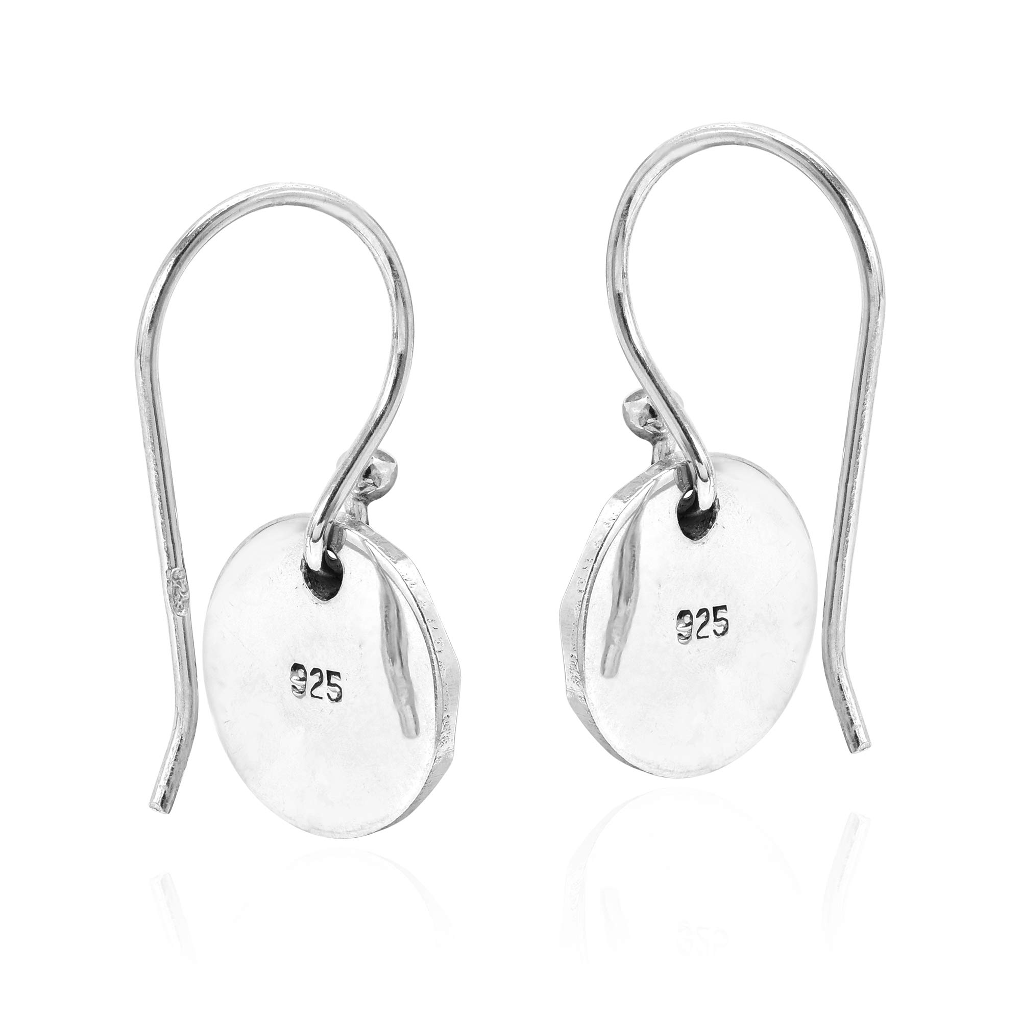 Handcrafted 10mm Round Disc .925 Sterling Silver Dangle Earrings for Women - Elegant Textured & Hammered Design - Perfect for Parties, Weddings & Everyday Wear