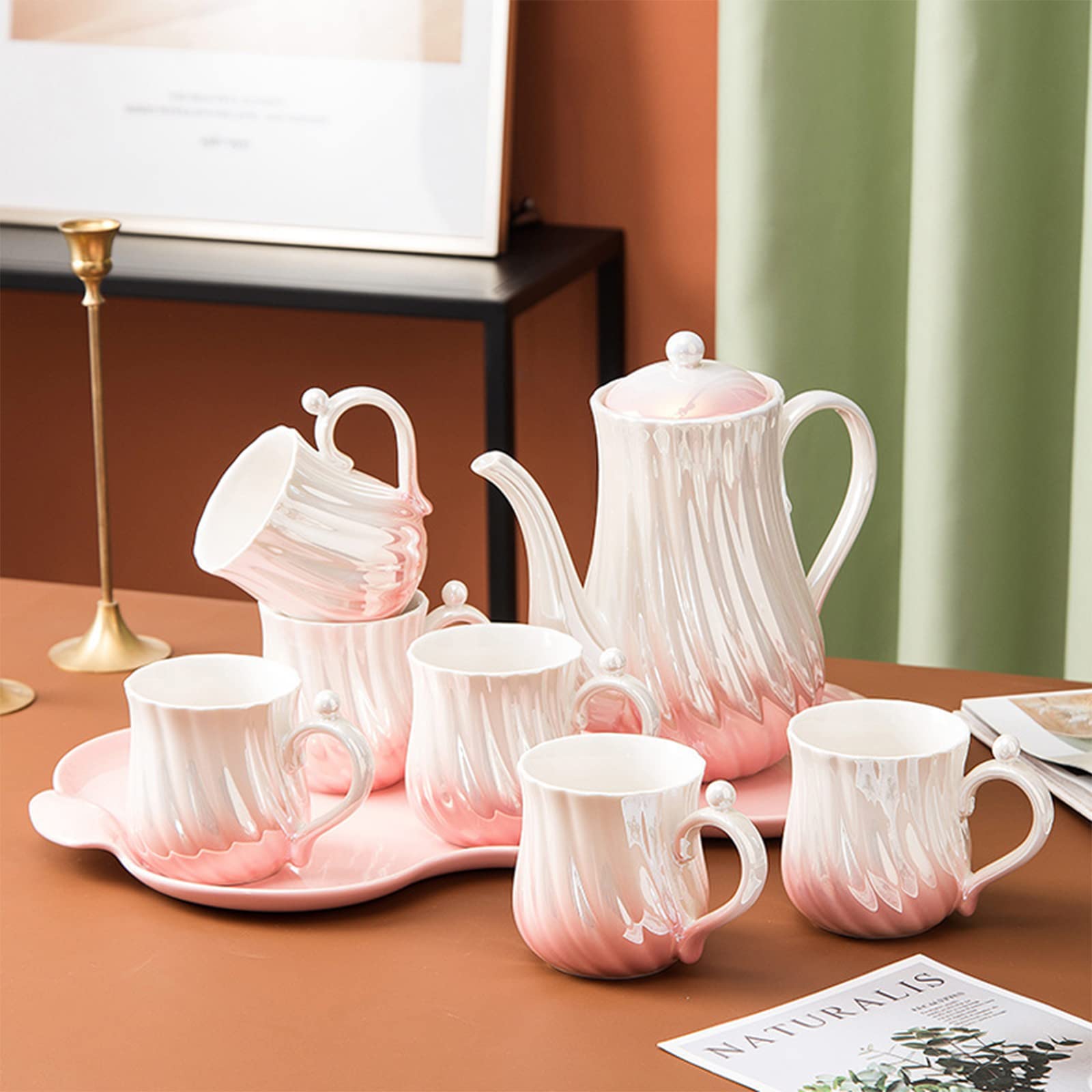 Creative Ceramic Coffee Cup & Teapot Set - Elegant Bone China Water Bottle, Seasoning Jar & Afternoon Tea Cups for Kitchen & Home Use - Perfect for Coffee Lovers, Tea Parties & Stylish Kitchen Decor