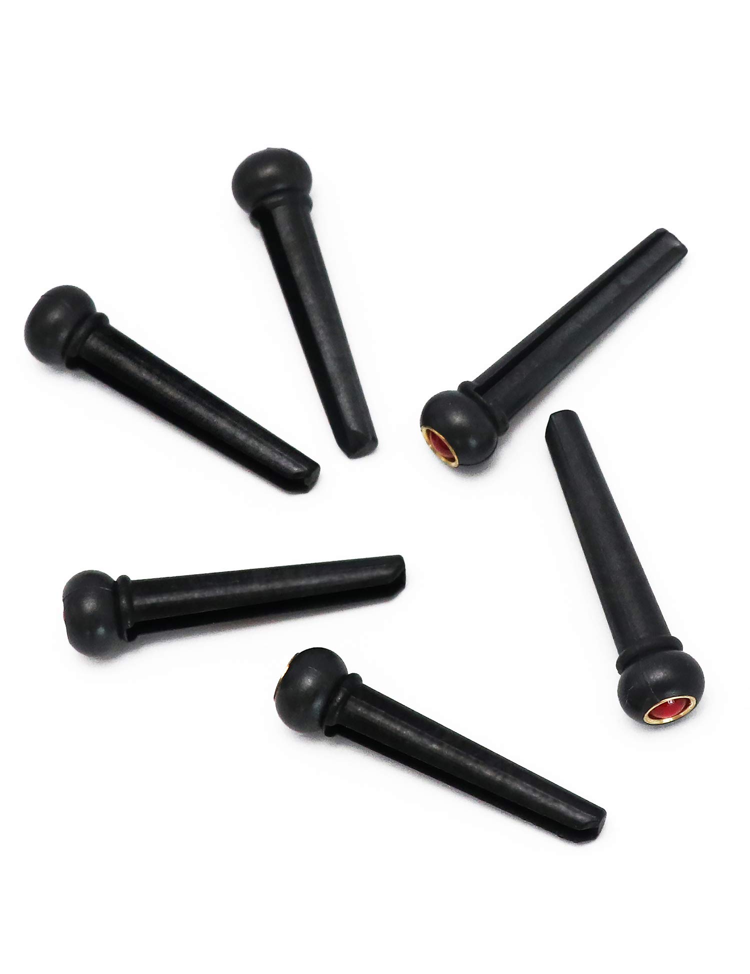 Metallor Acoustic Guitar Bridge Pins - 6-Piece Set with 4mm Abalone Dot, Plastic & Steel String Pegs for Guitar Repair & Maintenance | Perfect for String Replacement & Instrument Upgrades