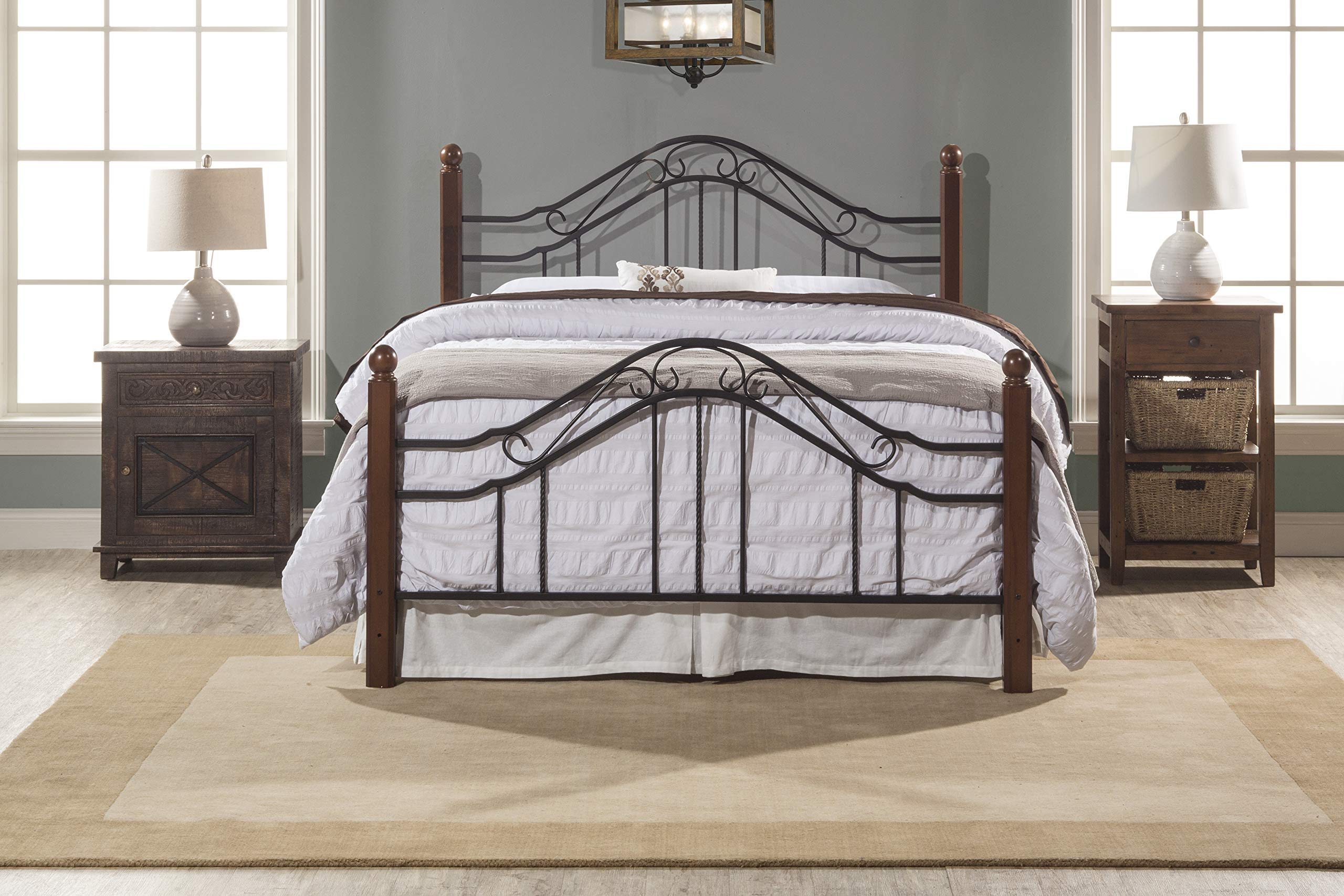 Hillsdale Furniture Madison Full Size Bed Frame with Rails - Textured Black Finish for Modern Bedroom Decor