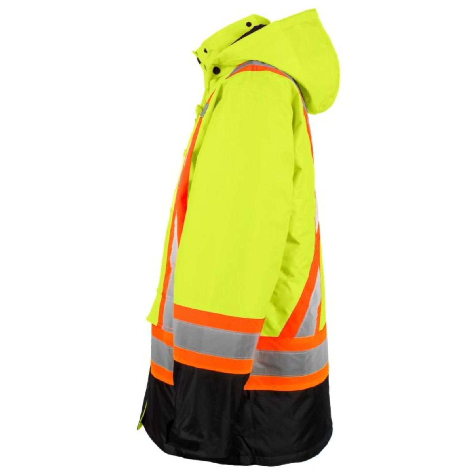 Terra Hi-Vis Lined Safety Winter Parka Jacket - ANSI Certified Reflective Yellow for Construction & Outdoor Work | Cold Weather Protection