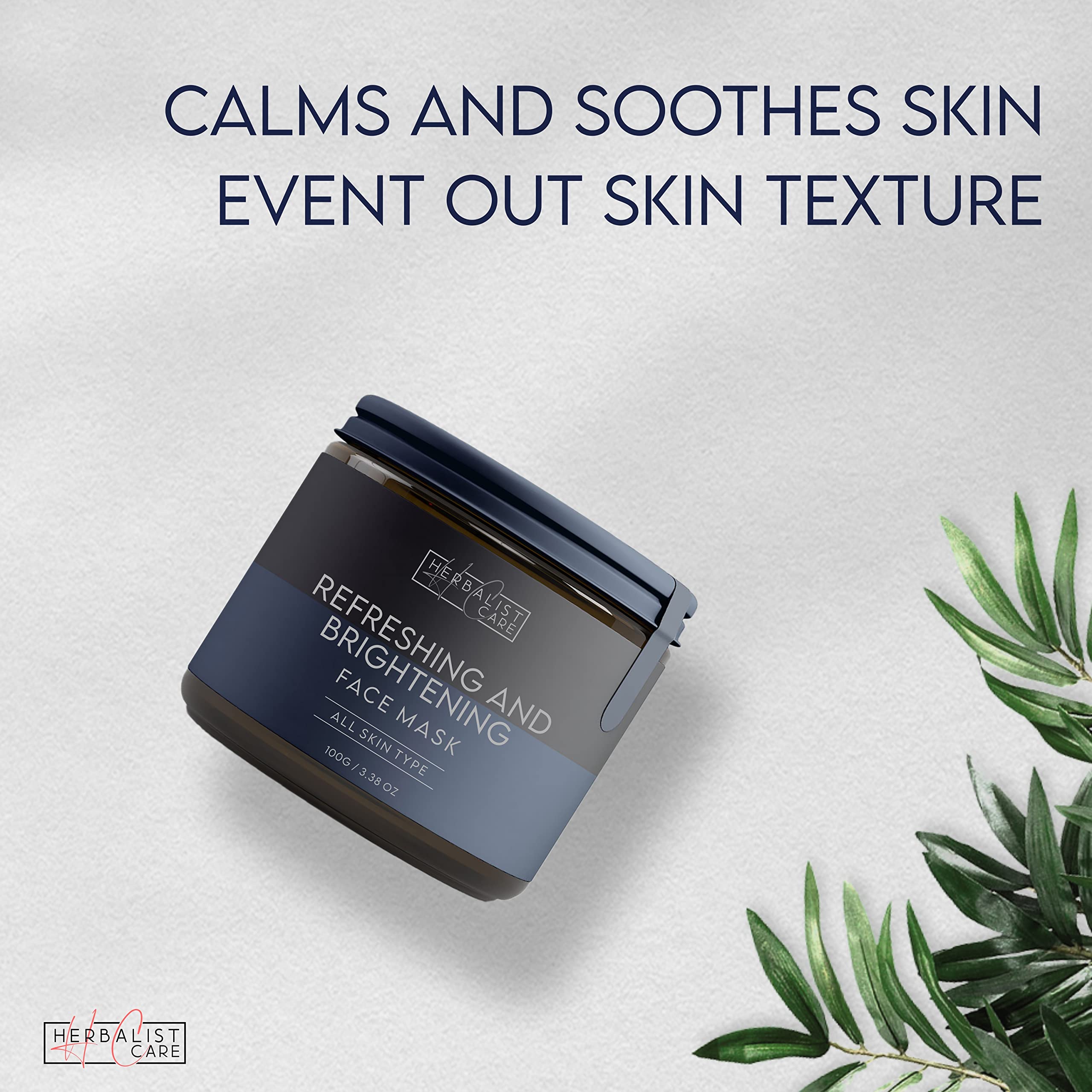 Herbalist Care Refreshing & Brightening Face Mask - 100g | Natural Skincare for Glowing Complexion | Perfect for Spa Day & Self-Care Routine