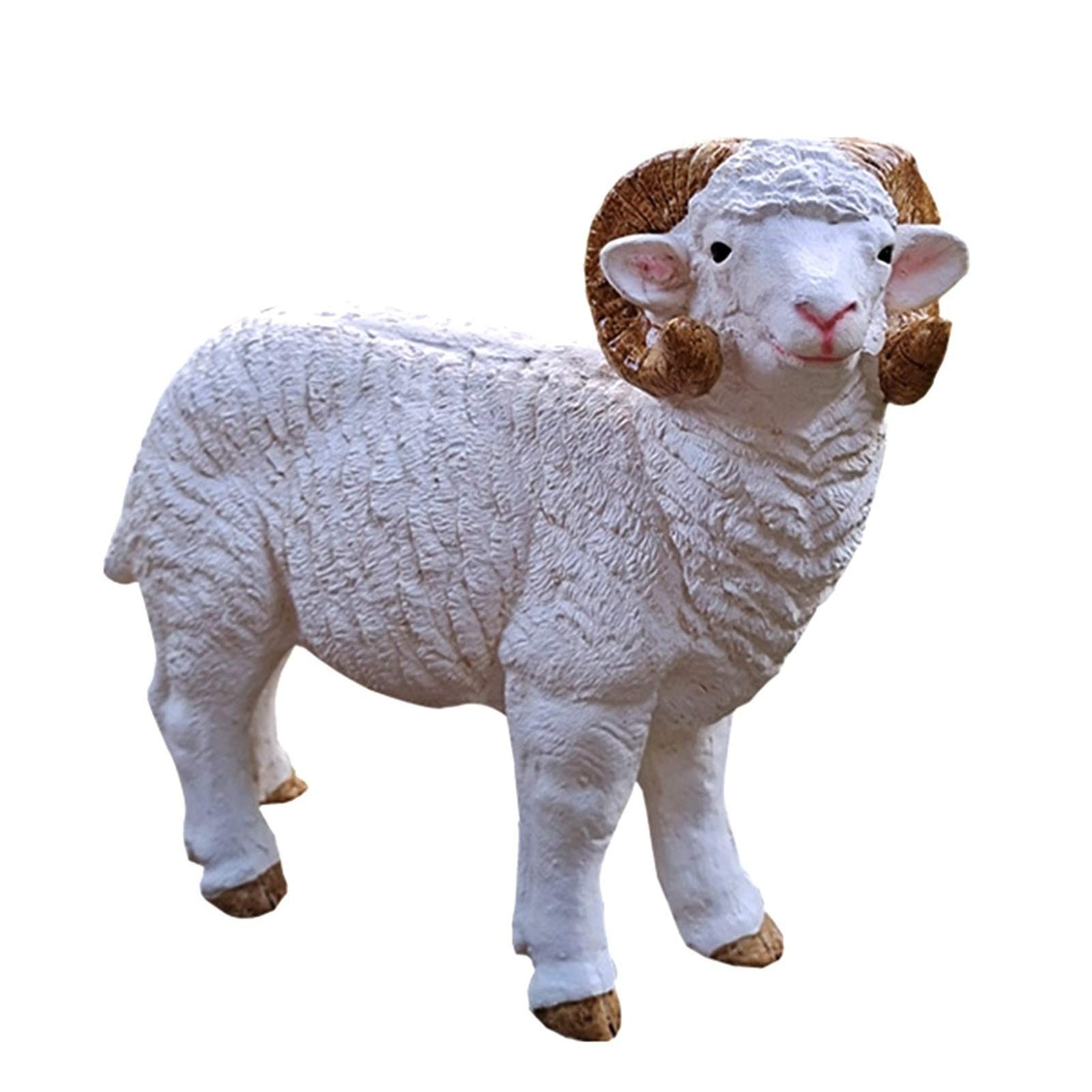 Waterproof Resin Garden Sheep Statue - Standing Lamb Outdoor Lawn Ornament, Durable Garden Decor for Yard, Patio & Home - Perfect for Spring Decorations, Farmhouse Style Landscaping & Backyard Displays