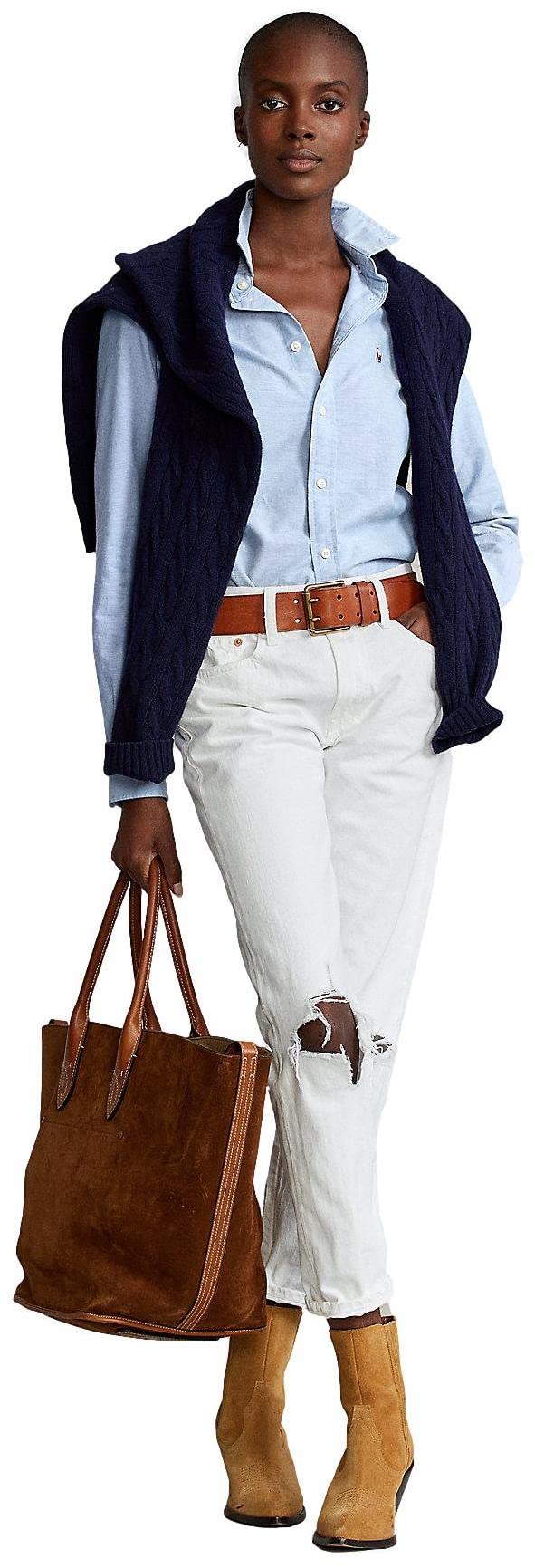 POLO RALPH LAUREN Women's Classic Fit Oxford Button Down Shirt - Casual & Office Wear for Women