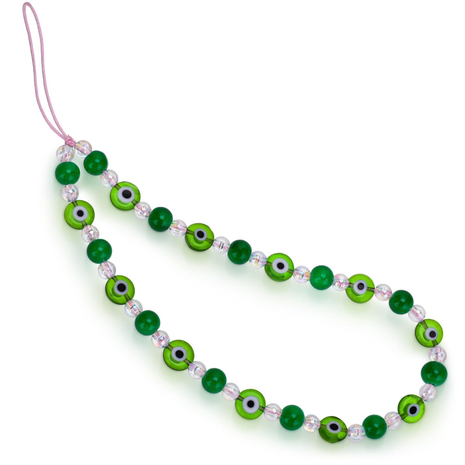 Simarro Evil Eye Phone Charm - Green Glass Devil Eye Beaded Lanyard for iPhone & Android | Protective Phone Strap with Wrist Loop for Men & Women | Perfect for Travel, Work & Everyday Use