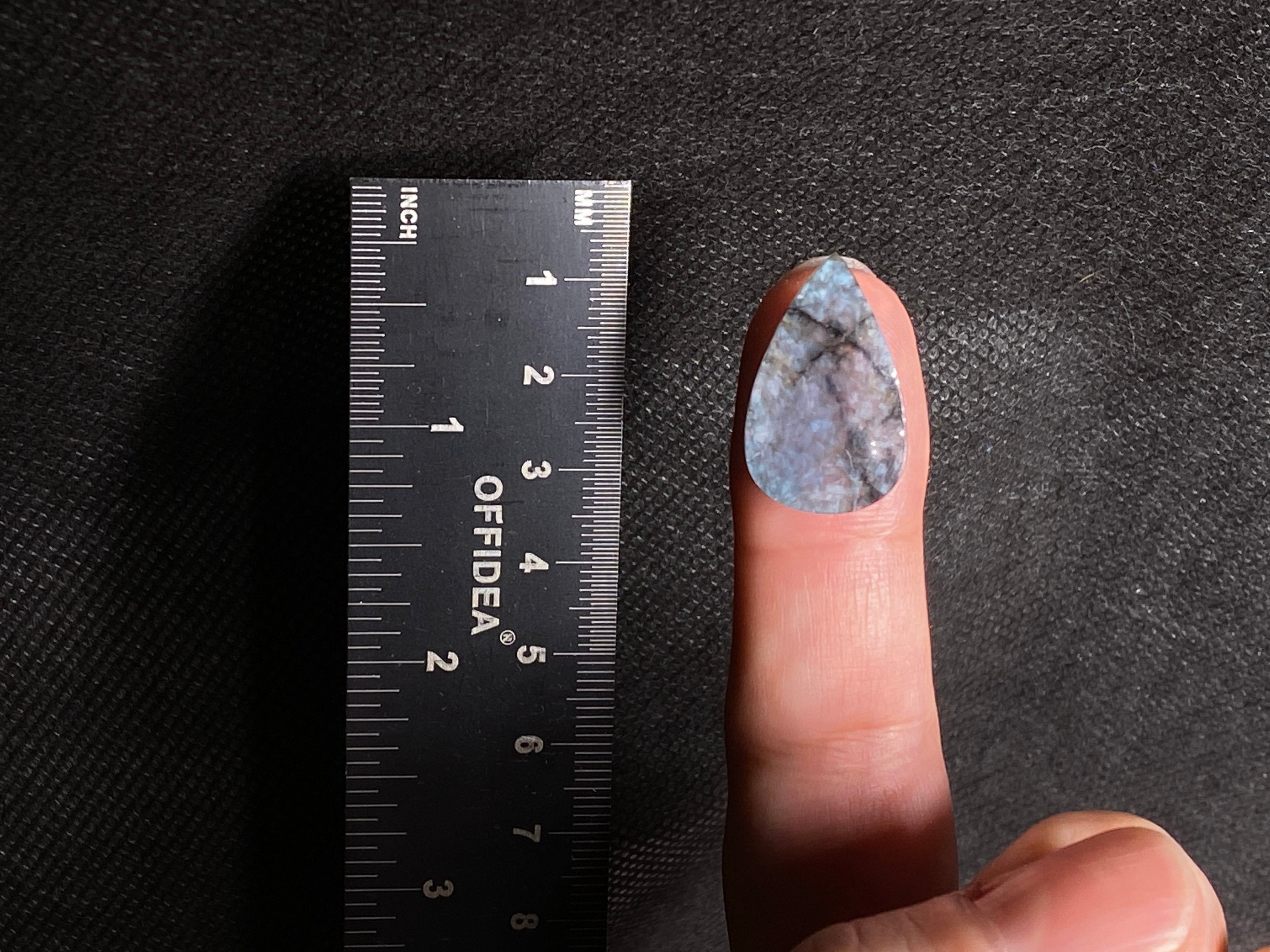 GILALITE Cabochon Gemstone - Medusa Paraiba Quartz with Black Streaks, Teardrop Shape for Jewelry Making (44013) | Perfect for Necklaces, Earrings & DIY Craft Projects
