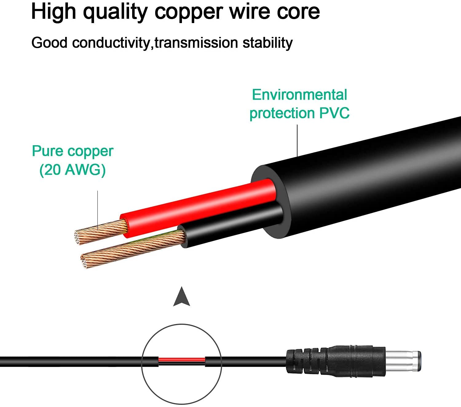 USB to DC Charging Cable for Laptop & PC - Power Cord Compatible with Enhance GX-M1w Model (ENGXM1W100BKEW) - Perfect for Gaming Mouse & Office Setup