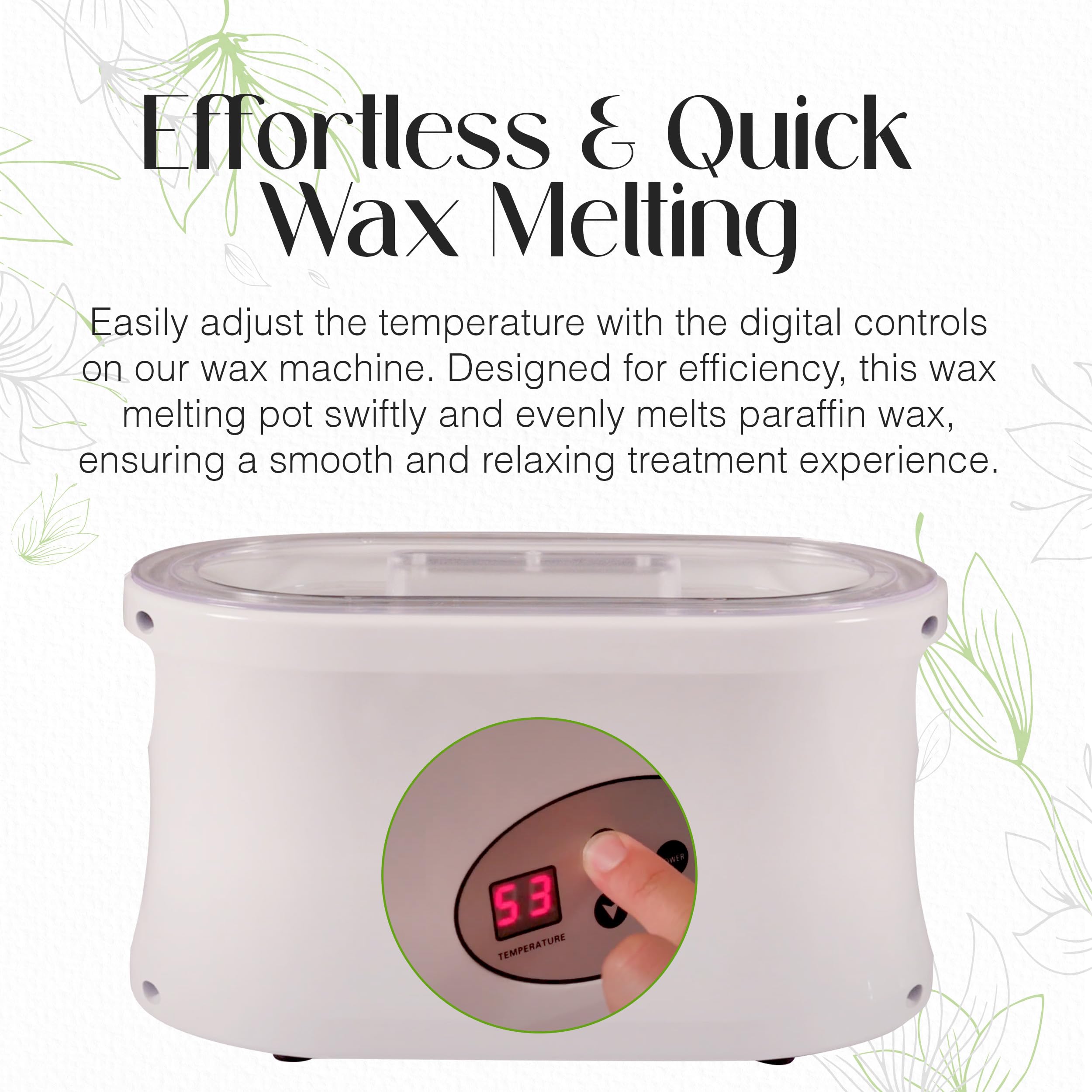 Professional Paraffin Wax Machine for Hand & Foot Spa - Digital Heat Control, 12 lbs Wax Capacity - Perfect for Home Salon, Pedicure & Manicure Treatments