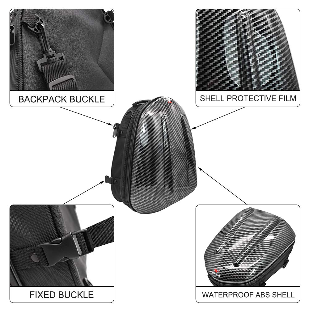 WOSAWE Waterproof Hard Shell Motorcycle Tail Bag - Durable Rear Rack Seat Luggage for Work Commutes & Adventure Riding | Perfect for Daily Use & Long Distance Travel