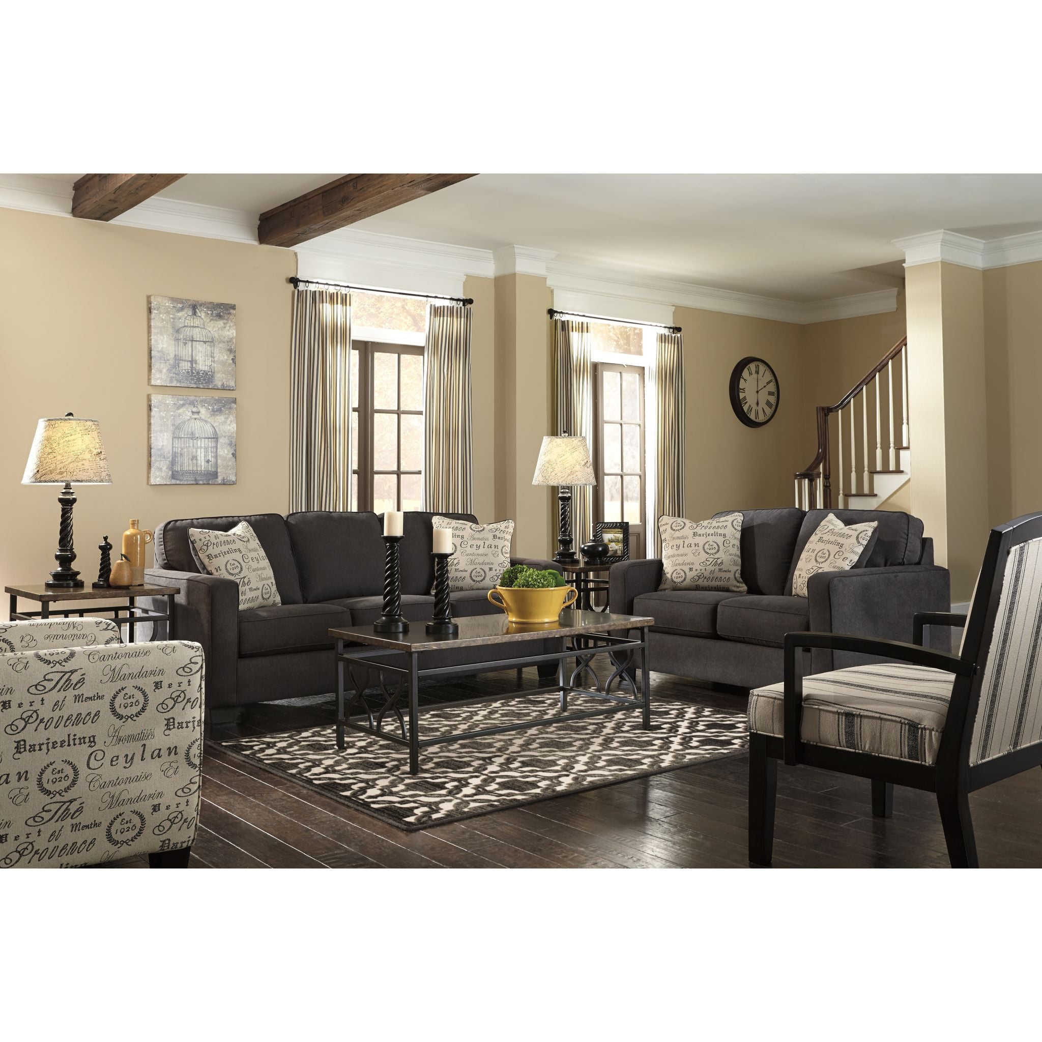 Alenya Loveseat Charcoal - Modern Sofa for Small Spaces | Perfect for Apartments, Living Rooms & Cozy Corners