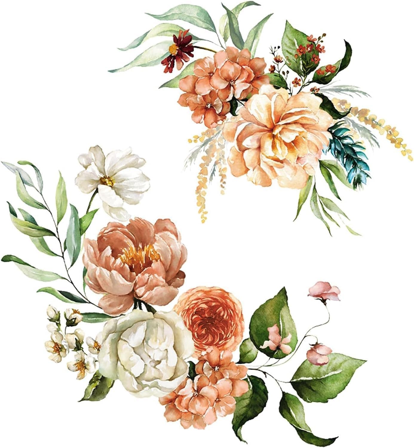 Waterproof Self-Adhesive Toilet Stickers - Floral Bathroom Decor Stickers for Toilet Seat & Tank Cover - Home Bathroom Accessories (Perfect for Home, Apartment, and RV Bathroom Decoration)