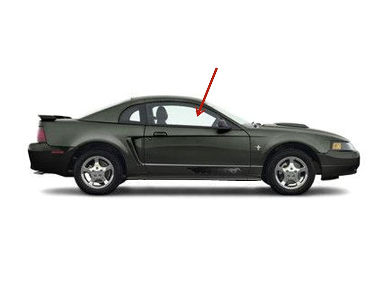 Passenger Right Side Door Window Glass Replacement for Ford Mustang 1994-2004 - OEM Fit Clear Tempered Auto Glass - Perfect for Car Repair & Restoration Projects