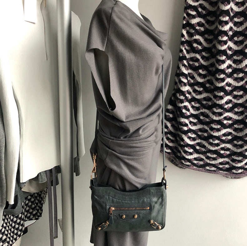 Balenciaga Dark Charcoal Grey Crossbody Hip Bag for Women | Stylish Shoulder Purse for Everyday Use, Travel & Night Out
