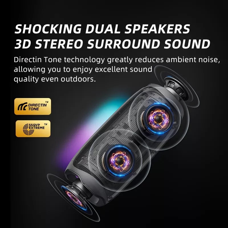 Sanag V10S Pro Wireless Bluetooth Speaker - Portable Waterproof Outdoor Speaker with HD Sound, 24H Playtime - Perfect for Camping, Hiking, Beach & Pool Parties