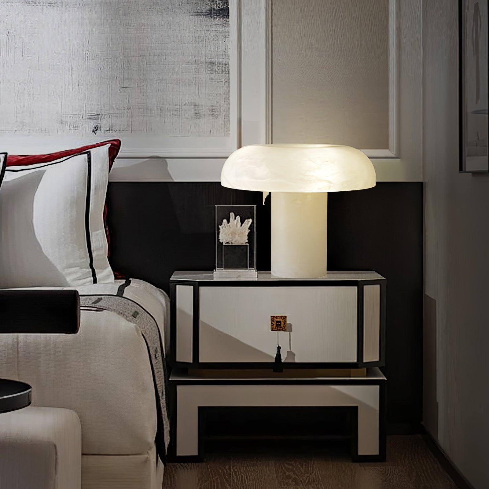 Modern Mushroom Shape LED Table Lamp - Soft Warm White Light for Bedroom, Living Room, and Office Decor