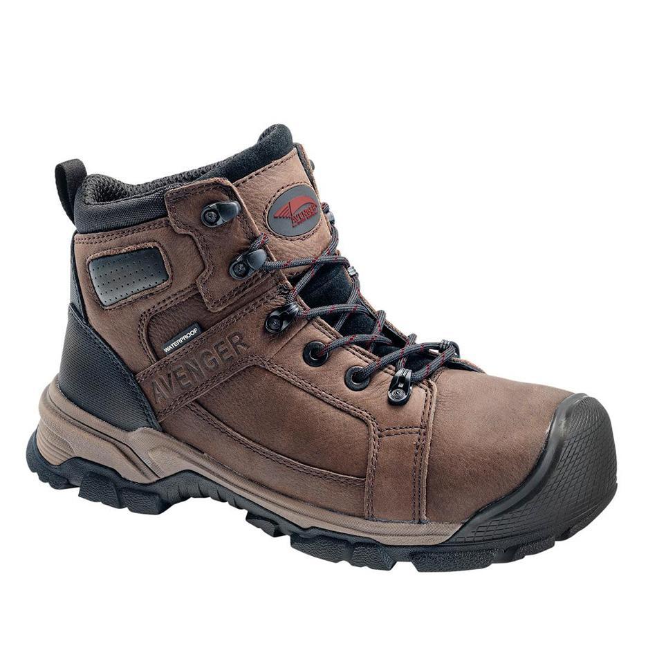 Ripsaw Puncture Resistant Alloy Toe Work Boots for Men - Durable Brown Safety Shoes for Construction, Warehouse & Outdoor Work