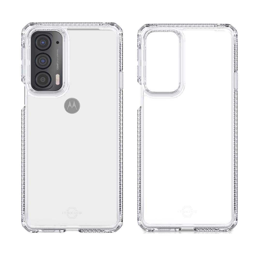 **ITSKINS Hybrid Clear Phone Case for Moto Edge 2021 - Slim Protective Cover with Anti-Yellowing & Shockproof Military-Grade Protection - Perfect for Outdoor, Work & Daily Use**