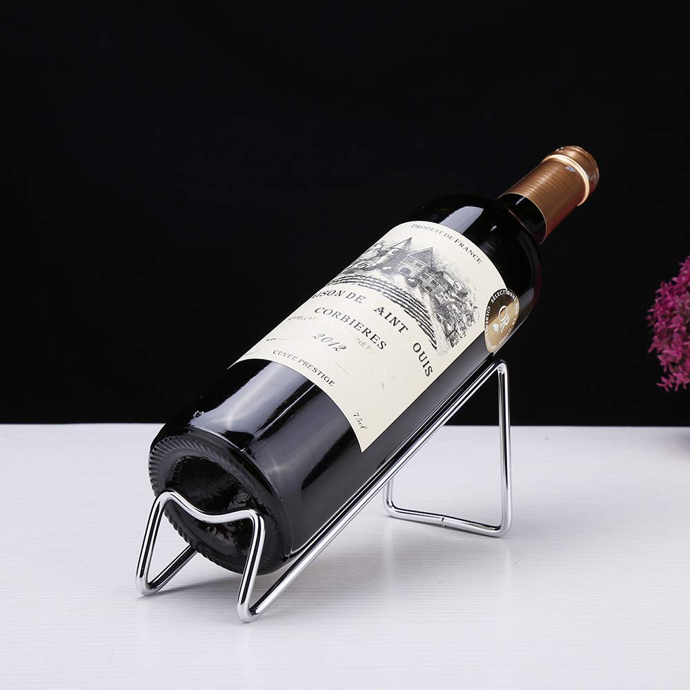 Premium Stainless Steel Wine Rack Set of 6 - Modern Single Bottle Holder for Kitchen, Bar & Dining Room - Elegant Wine Storage Solution for Wine Enthusiasts & Home Entertaining