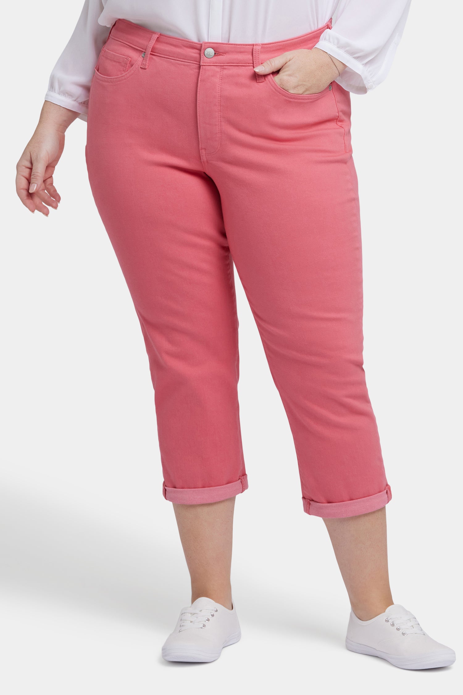 Chloe Plus Size Skinny Capri Jeans for Women - Spiced Coral Stretch Denim Pants | Casual Wear, Summer Outfits & Everyday Comfort