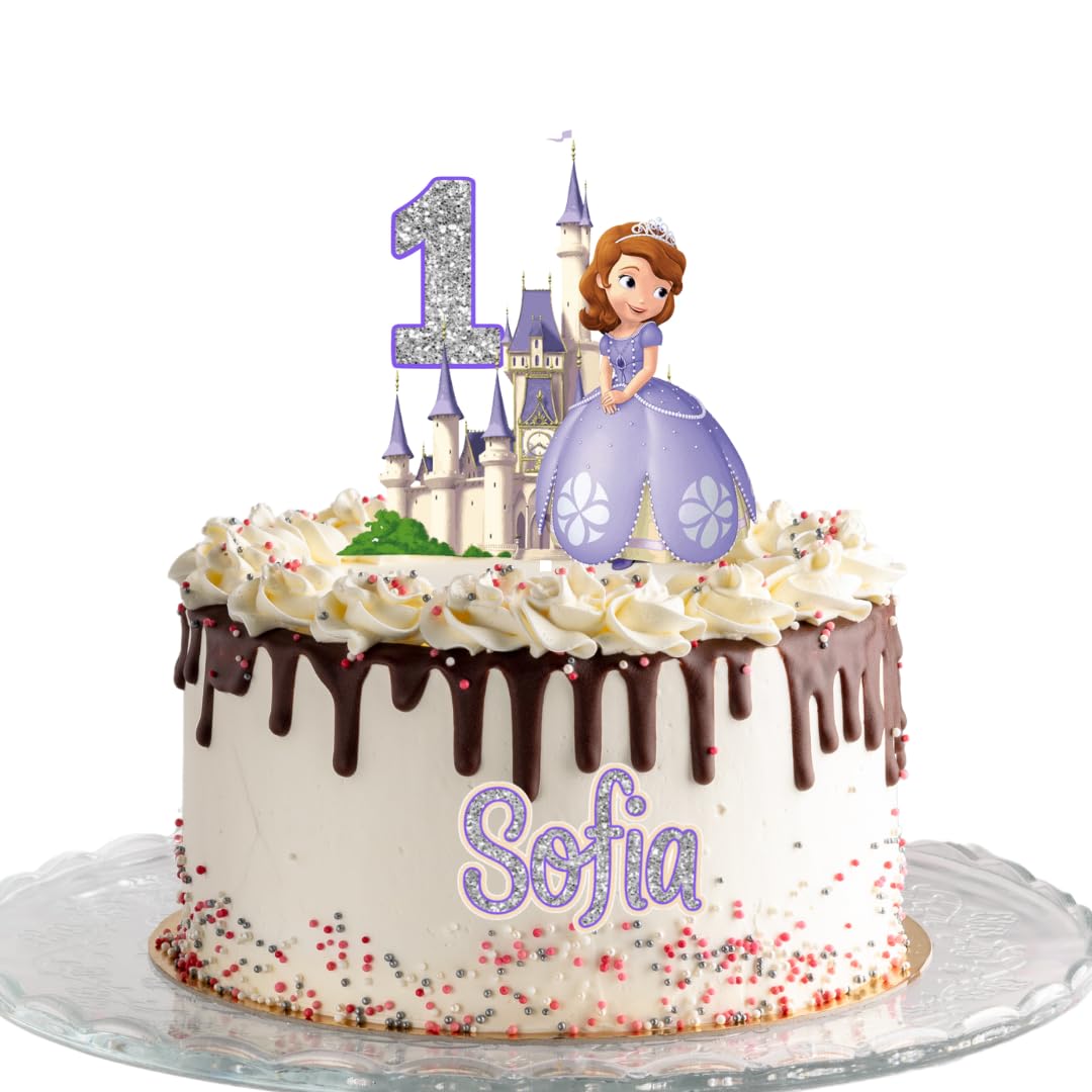 Sofia The First Cake Topper - Personalized Birthday Cake Decoration for Girls, Custom Name & Age Cake Topper - Perfect for Birthday Parties, Baby Showers & Princess Themed Celebrations