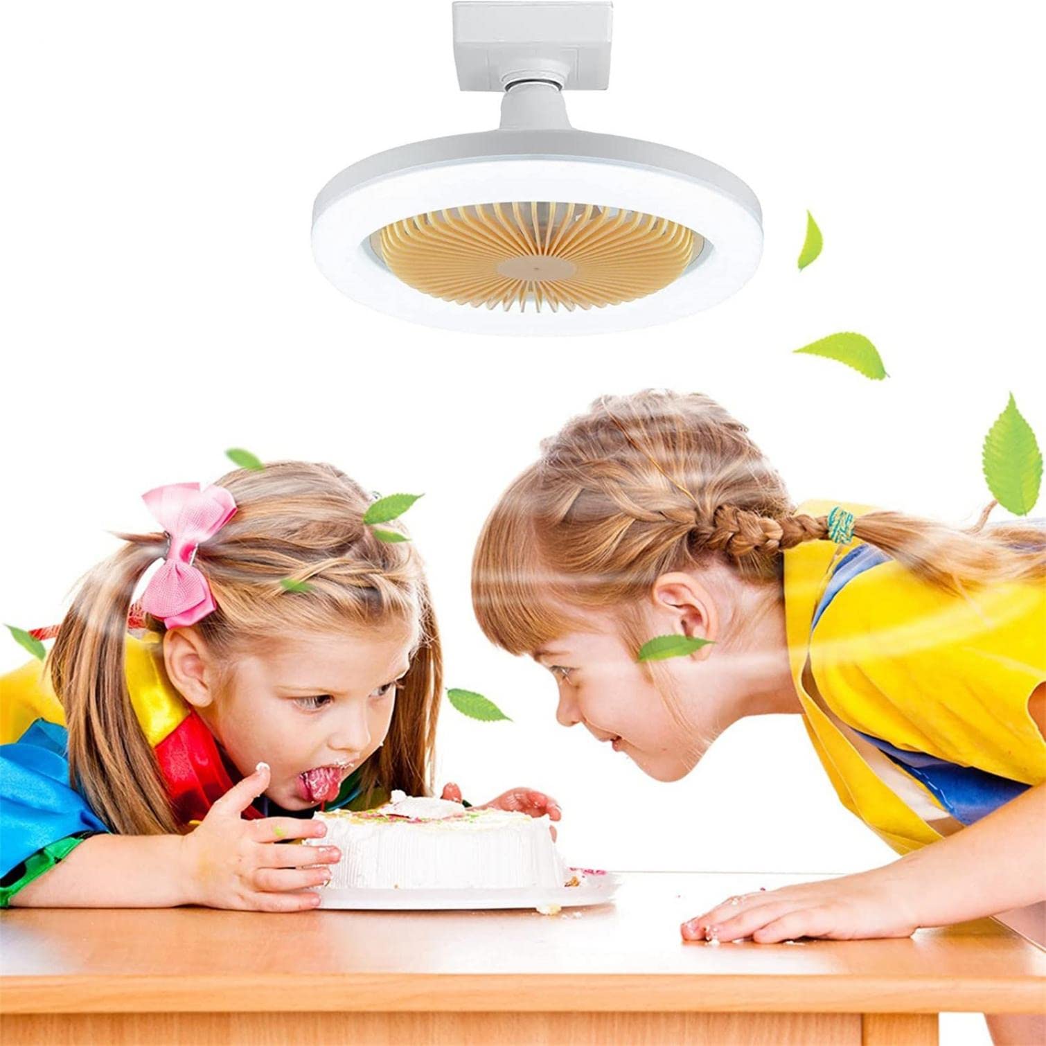 Modern Ceiling Fan with LED Light E27 - 3 Speed Adjustable, Hidden Light & Fan Combo for Bedroom, Living Room, Office - Quiet Cooling & Stylish Lighting Solution for Home & Commercial Spaces