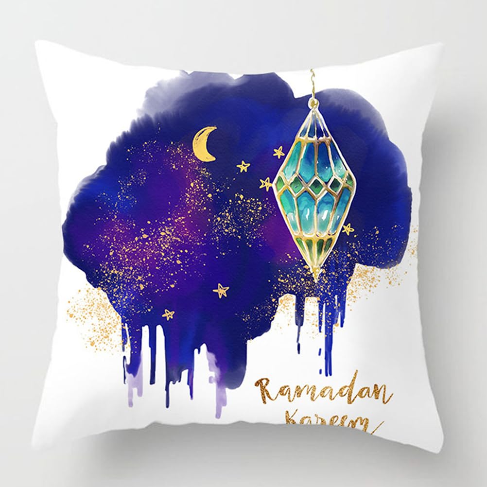 Ramadan Pillow Covers 8pcs - Muslim Cushion Covers for Sofa, Eid Mubarak Home Decor, Linen Ramadan Decorations for Living Room, Bedroom & Outdoor Use