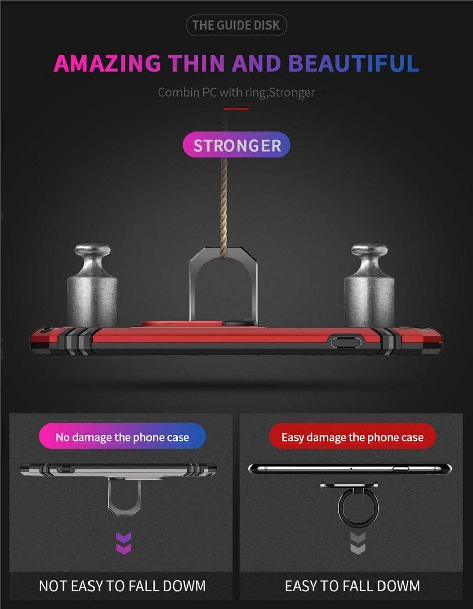 Durable Armor Finger Ring Stand Case for iPhone 13 Pro Max - Perfect for Hands-Free Viewing, Video Calls & Gaming