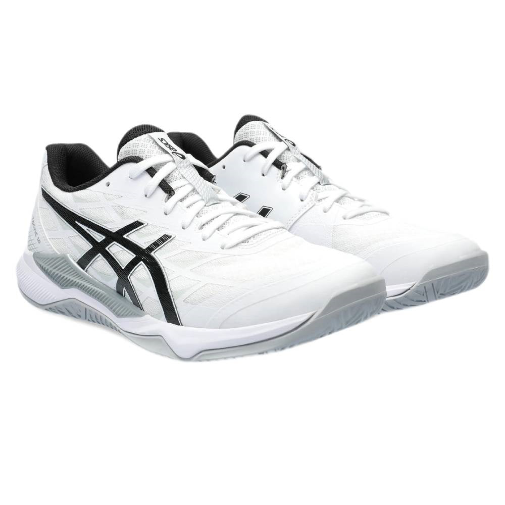 ASICS Gel Tactic 12 Men's Volleyball Shoes - White/Black - Indoor Court Shoes for Badminton, Squash & Pickleball - Lightweight & Supportive Athletic Shoes for Men
