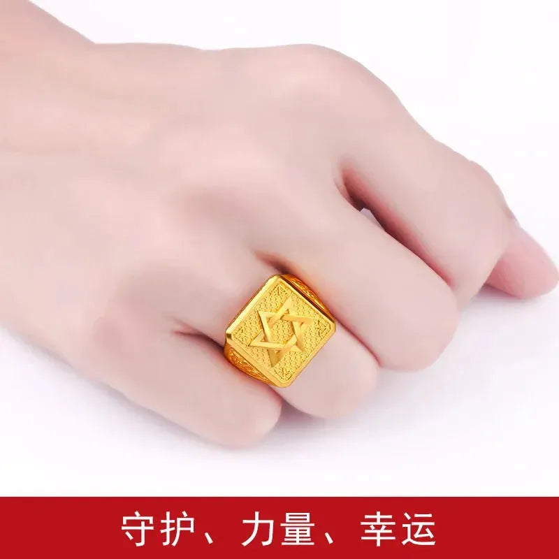 24K Pure Gold Ring Real AU 999 Solid Gold Rings for Women - Shiny Classic Jewelry Gift for Anniversary, Valentine's Day & Wedding - Trendy Upscale Fashion Accessories 2023