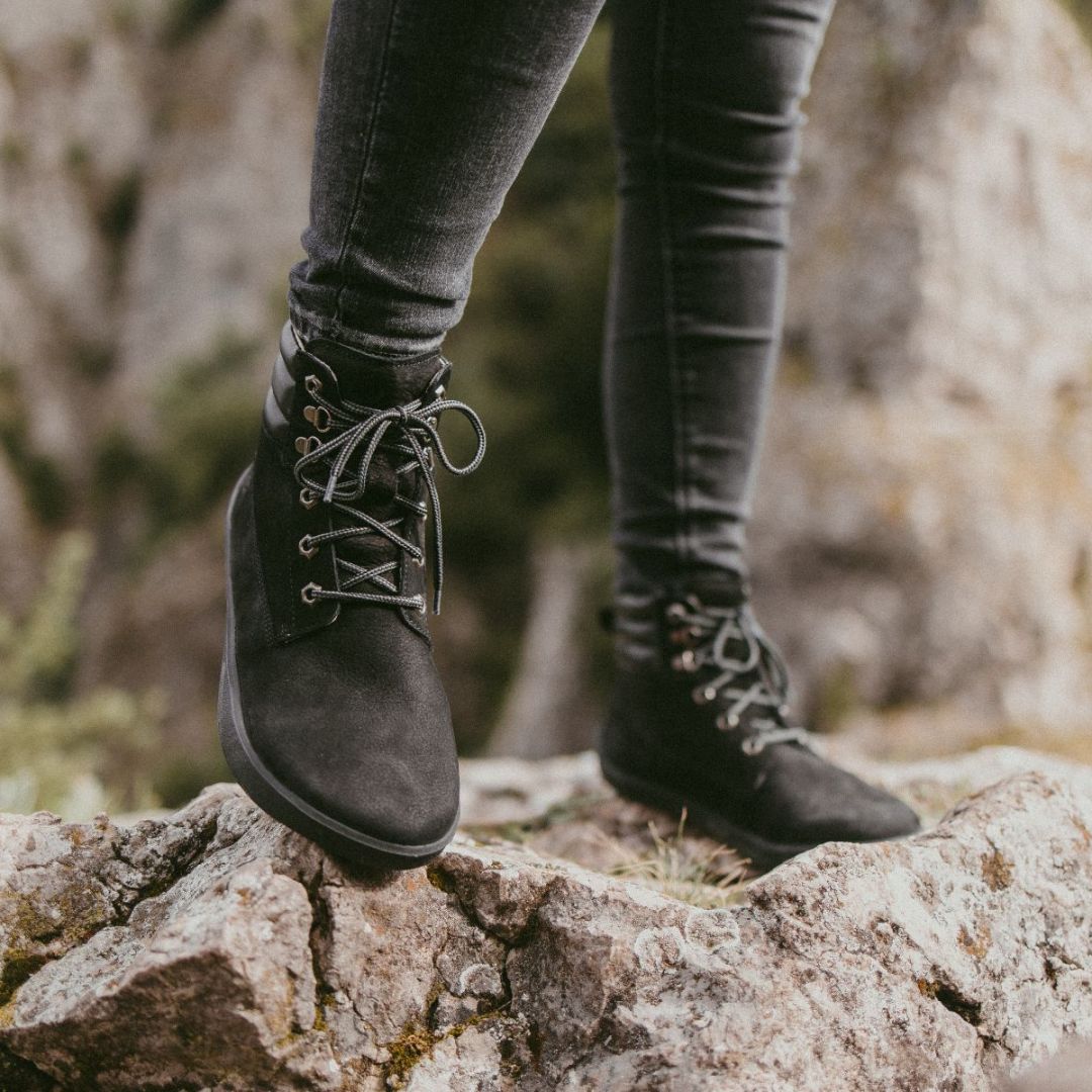 Barefoot Boots for Women & Men - Be Lenka Nevada Neo All Black | Minimalist Comfort Shoes for Hiking, Walking & Everyday Wear