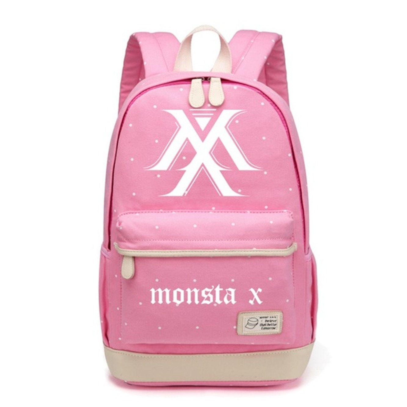 JUSTGOGO KPOP Backpack for Women & Men - Lightweight Laptop Daypack for College, School, Travel & Work - Pink Book Bag with USB Charging Port | Perfect for Kpop Fans, Students & Commuters