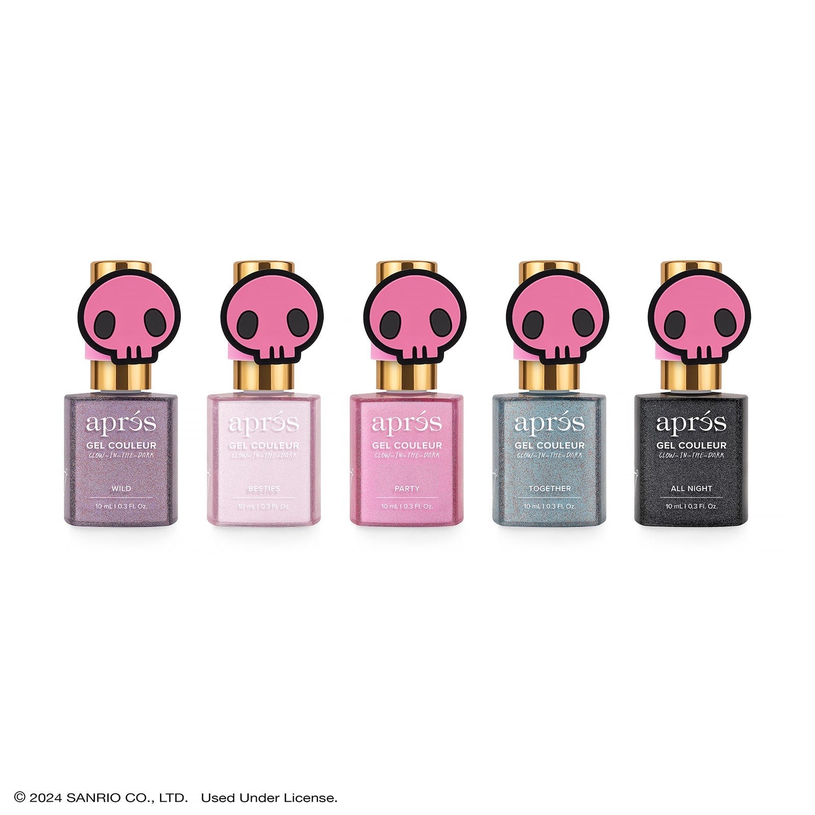Apres Kuromi Naughty and Nice Flash Glitter Gel Nail Polish Set - Long Lasting Glitter Gel Polish for Nail Art, Manicure & Pedicure - Perfect for Halloween, Christmas Parties & Special Occasions