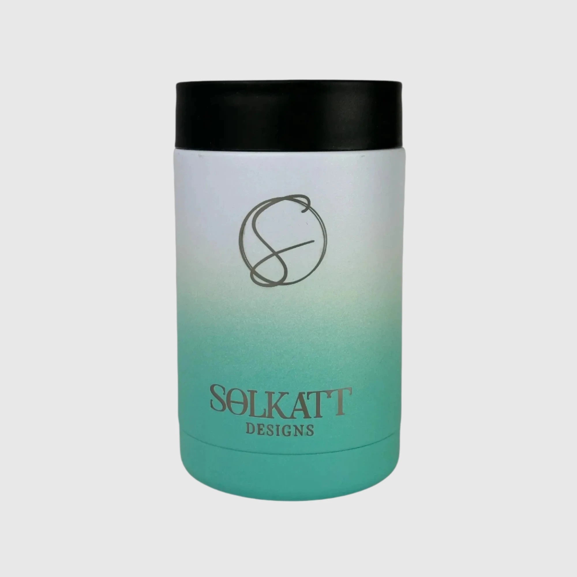 Ocean Aqua Stubby Cooler - Ombre Style Insulated Stainless Steel Beer Can Holder for Camping, Beach & Outdoor Parties - Keeps Drinks Cold for Hours