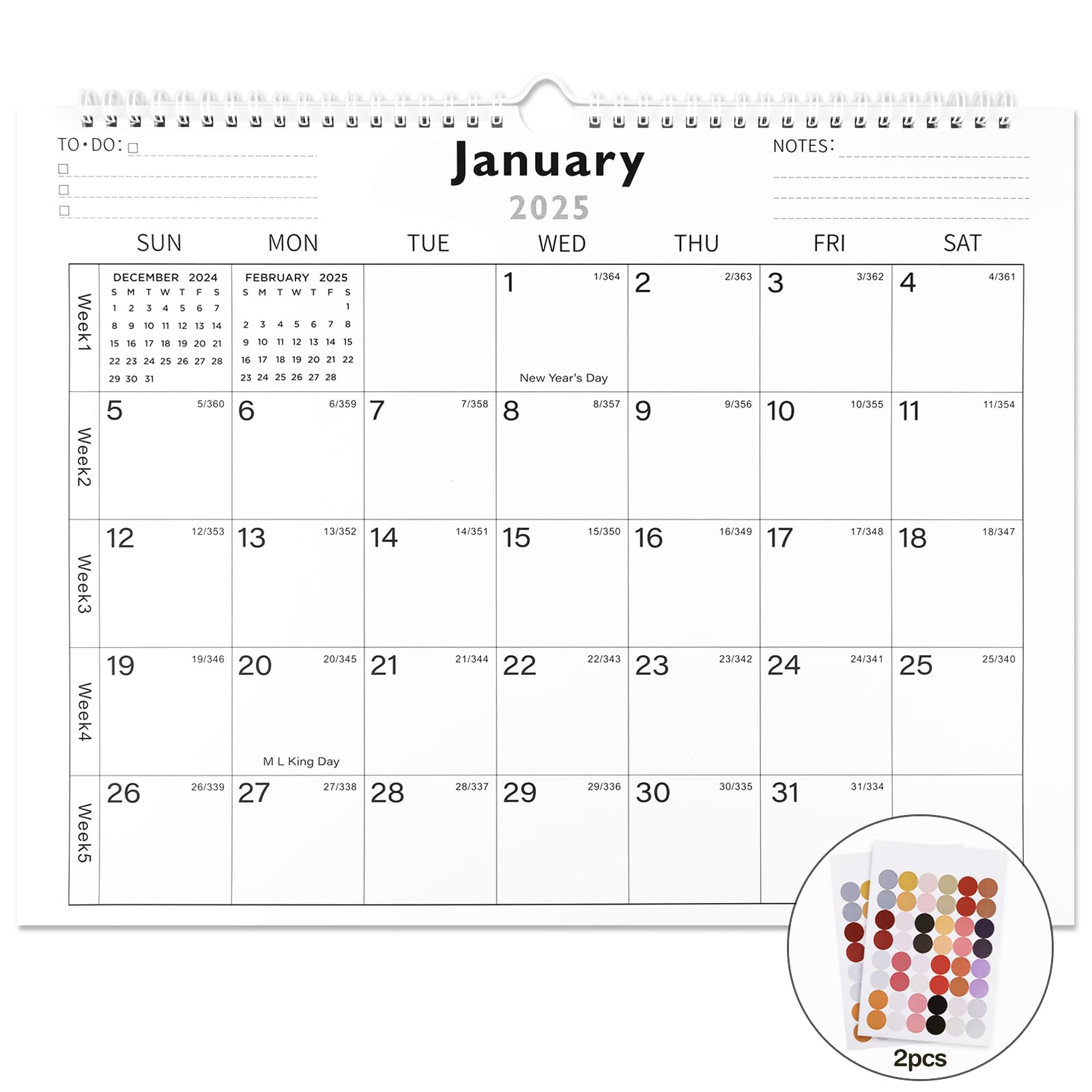 2025-2026 Wall Calendar with Julian Dates | 18-Month Planner from January 2025 to June 2026 | 14.7 x 11.5 Inch Thick Paper Monthly Calendar | Perfect for Office, Home & School Planning | Great Holiday Gift for Christmas & New Year