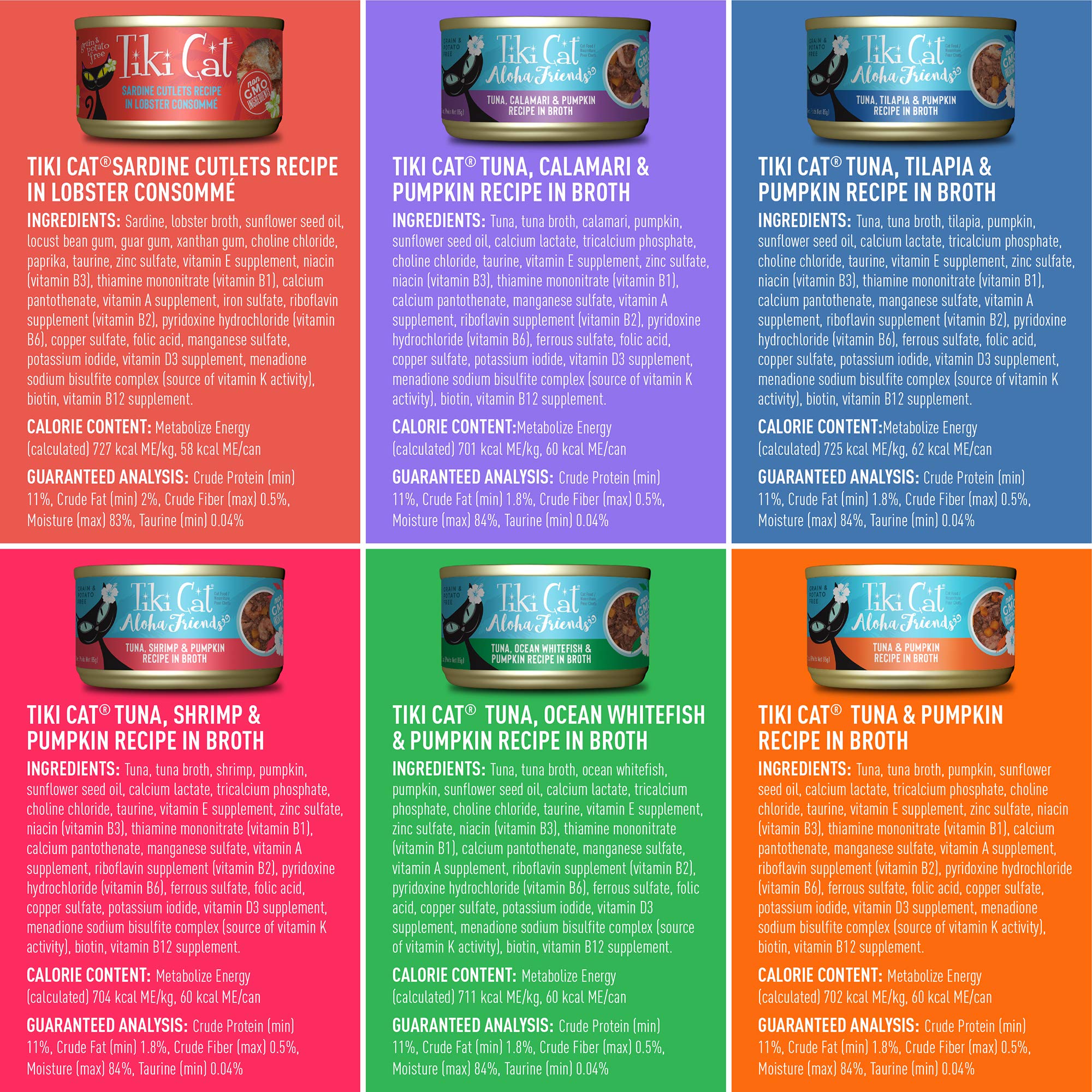 Tiki Cat Seafood Selects Wet Cat Food - Ultimate Variety Pack with Real Flaked Fish, High Protein (36 Servings, 2.8oz & 3oz Cans) - Perfect for Indoor Cats, Picky Eaters & Healthy Diet