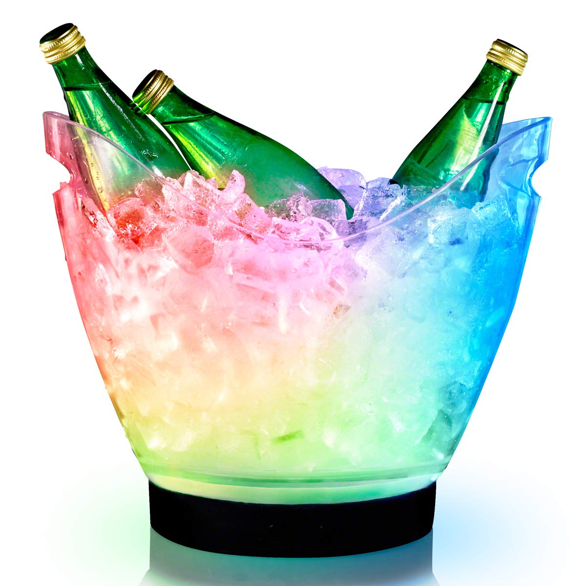 Rechargeable LED Ice Bucket with Remote Control - Flashing Color Changing Lights for Parties, Weddings & Outdoor Events
