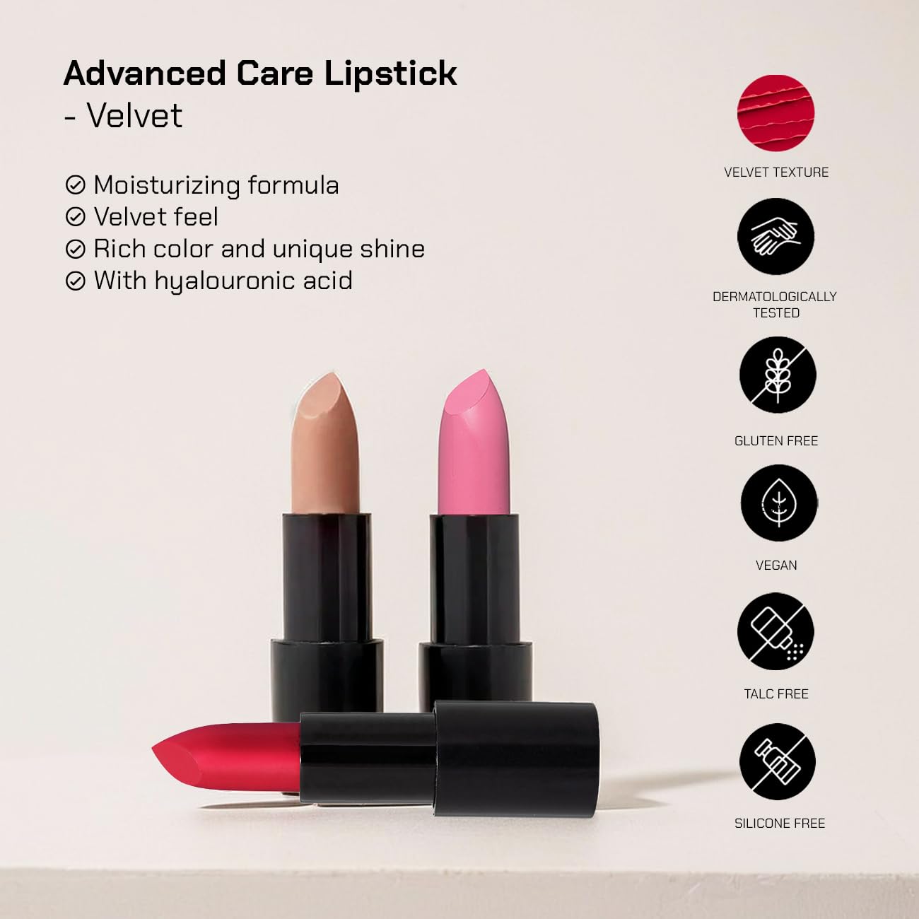 Radiant Professional Advanced Care Lipstick - Ultra Nourishing Matte Lipstick with Vitamin E & UV Protection | Long Lasting Moisturizing Lip Color | Velvet Finish (04 Sandstone - Honey Nude) | Perfect for Daily Wear, Special Occasions & Sun Protection