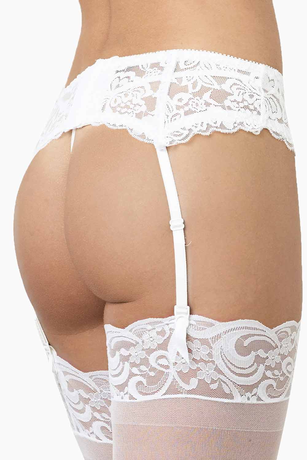 Lace Trim PORTALIGAS with Elastic Band – Comfortable & Stylish Garter Belt for Weddings, Parties, and Special Occasions