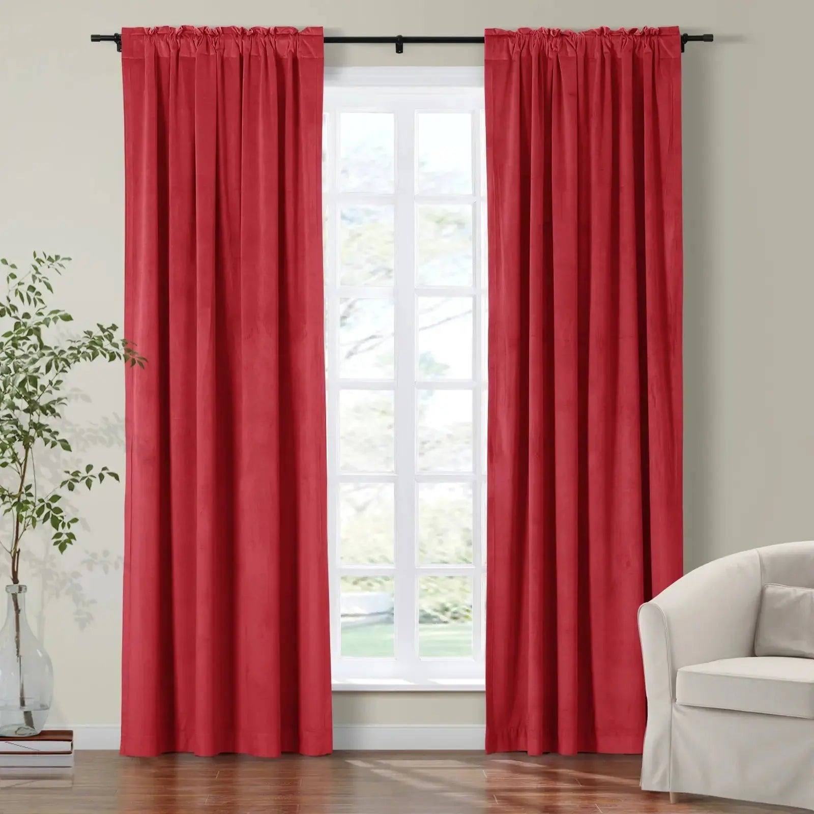 Luxury Birkin Velvet Curtains - Soft Blackout Drapes for Living Room & Bedroom - Premium Soundproof Thermal Insulated Window Treatments for Home Decor