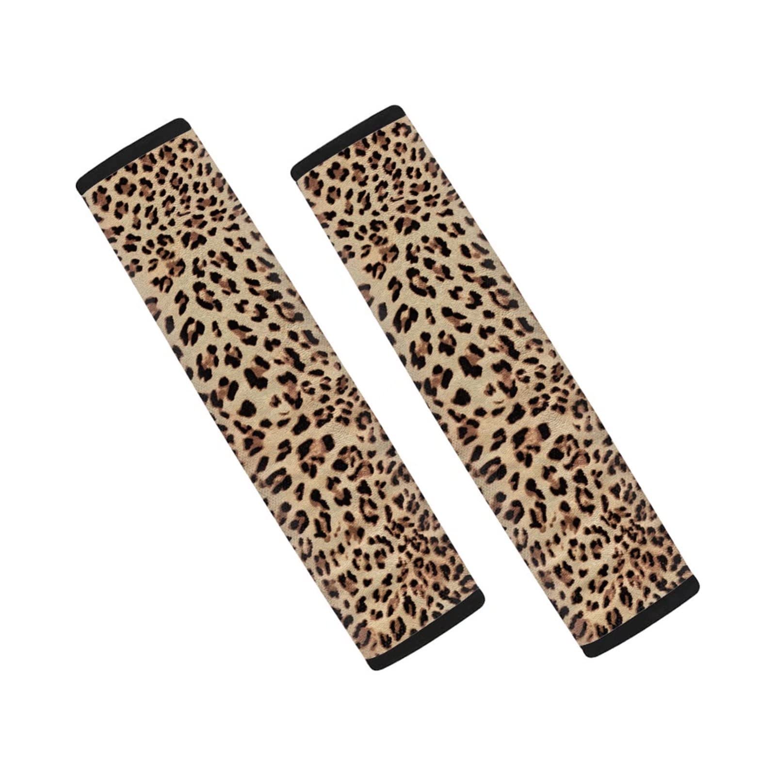 Dolyues Leopard Print Car Seat Belt Covers for Women - 2 Pack Soft Durable Seatbelt Shoulder Pads, Fashion Car Interior Accessories for Comfort & Style (Perfect for Long Drives & Daily Commutes)