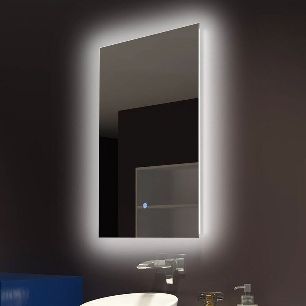 Ketcham AUR 2 Aurora Series LED Bathroom Mirror with Dimmable Lights - Modern Surface Mounted Vanity Mirror for Makeup & Shaving