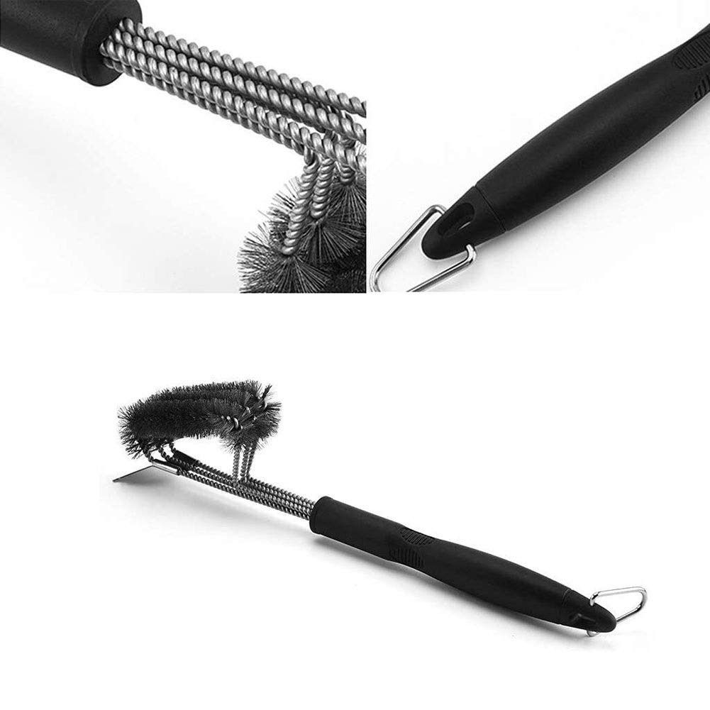 **Stainless Steel Grill Brush for BBQ Cleaning - High & Low Temperature Resistant - Outdoor Grill Scraper & Wire Brush - Perfect for Backyard, Camping & Picnic Use**
