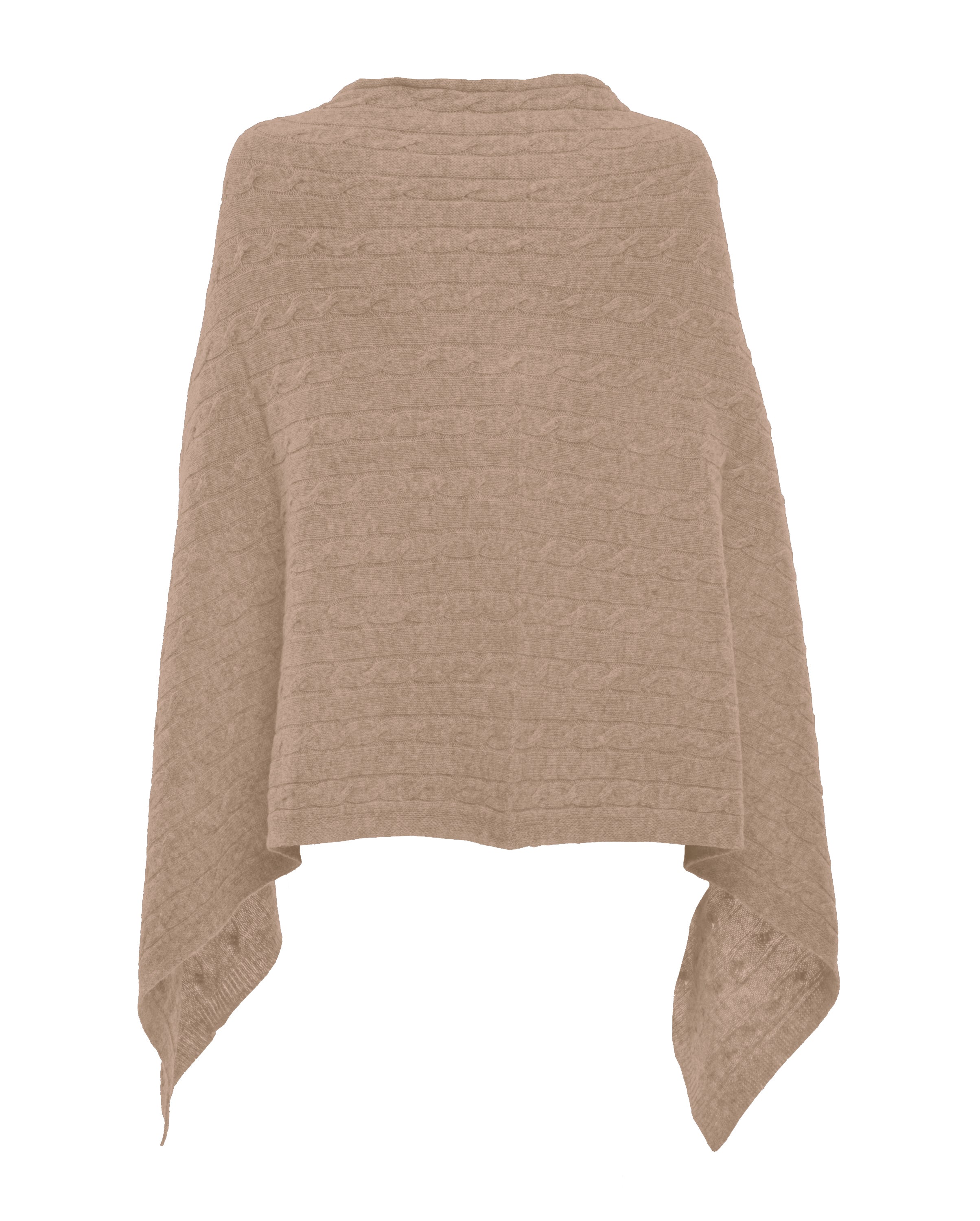 Luxury Women's Pure Cashmere Cable Knit Poncho - Soft & Warm Winter Shawl Wrap - Perfect for Fall, Winter & Holiday Outfits