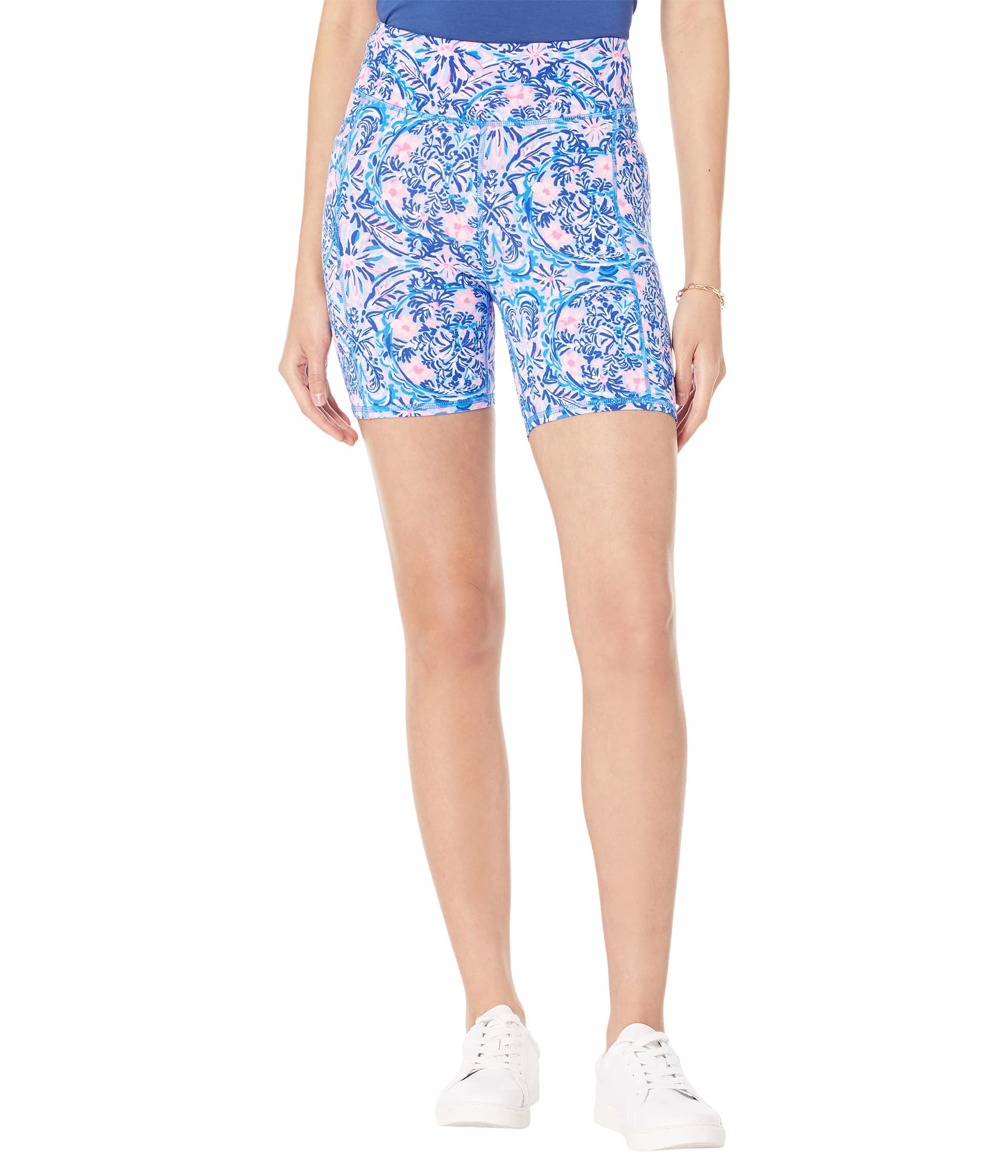 Lilly Pulitzer High-Rise Shorts for Women - Blue Peri Takin It Easy - XXL Plus Size - Casual Summer Shorts for Beach, Vacation & Everyday Wear