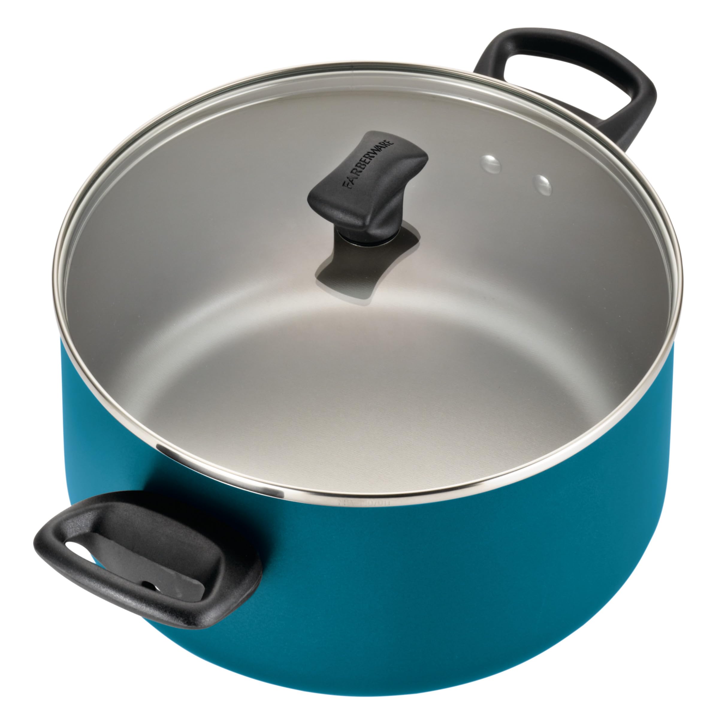 Farberware 15-Piece Nonstick Cookware Set - Dishwasher Safe Pots and Pans in Teal - Perfect for Family Cooking, Meal Prep & Everyday Kitchen Use