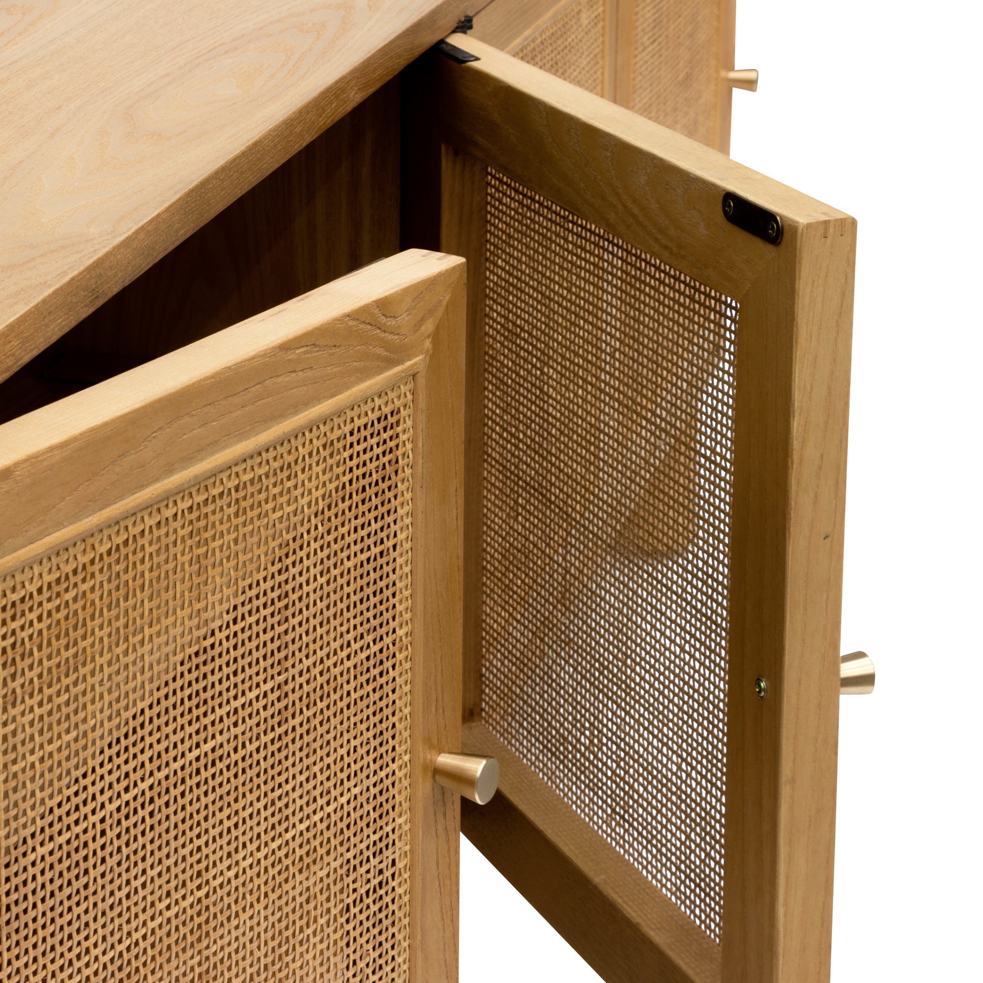 2.2m Rattan TV Stand with Storage | Natural Rattan Entertainment Center for Living Room | Modern TV Cabinet for Bedroom & Home Decor