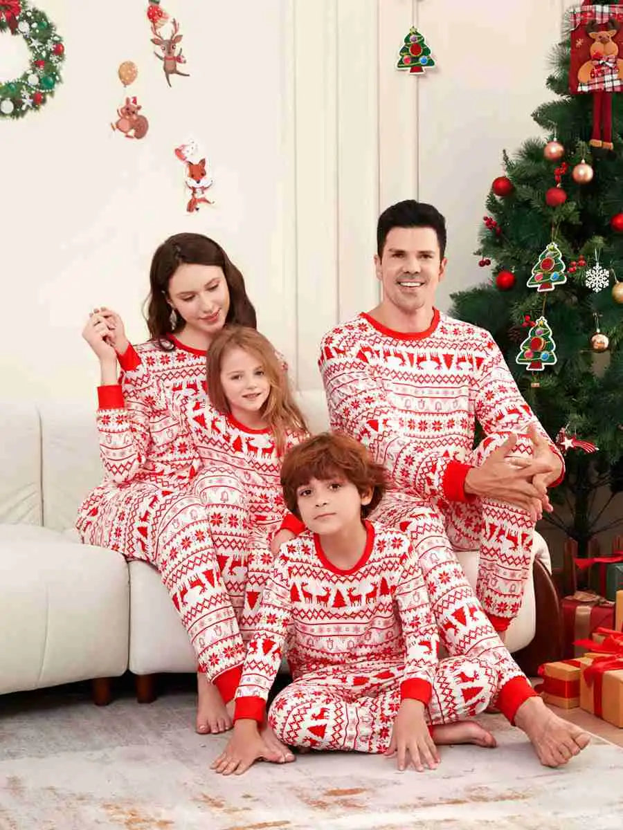 Reindeer Family Matching Christmas Pajamas Sets - Cozy Holiday Sleepwear for Women, Men & Kids | Perfect for Christmas Morning & Family Photos